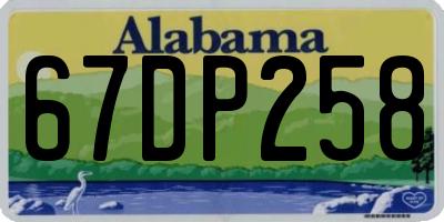 AL license plate 67DP258