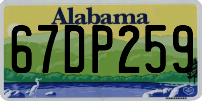 AL license plate 67DP259