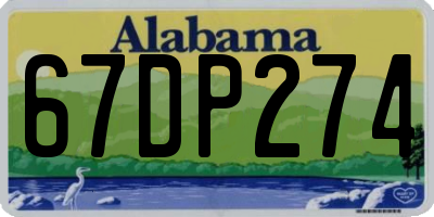 AL license plate 67DP274