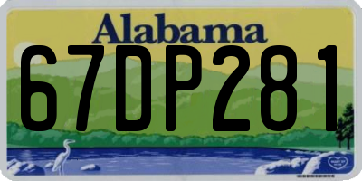 AL license plate 67DP281