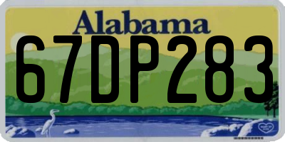 AL license plate 67DP283