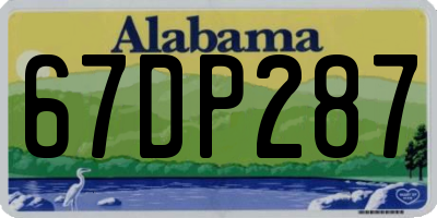 AL license plate 67DP287