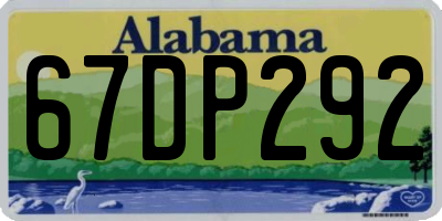 AL license plate 67DP292