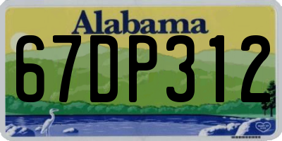 AL license plate 67DP312