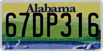 AL license plate 67DP316