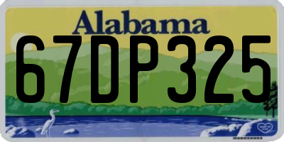 AL license plate 67DP325