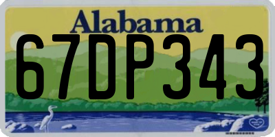 AL license plate 67DP343