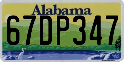 AL license plate 67DP347