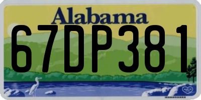 AL license plate 67DP381