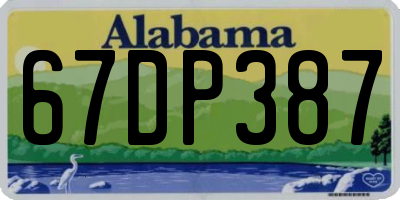 AL license plate 67DP387