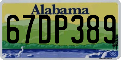 AL license plate 67DP389