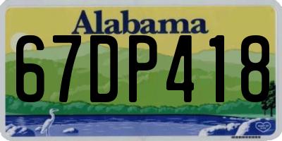 AL license plate 67DP418