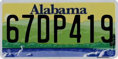 AL license plate 67DP419