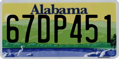 AL license plate 67DP451