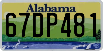 AL license plate 67DP481