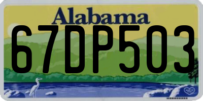 AL license plate 67DP503