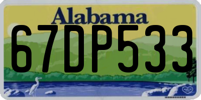 AL license plate 67DP533