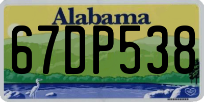 AL license plate 67DP538