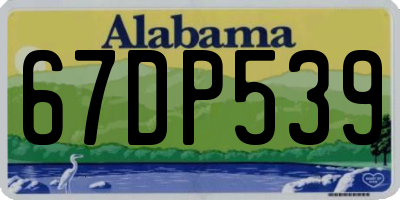 AL license plate 67DP539