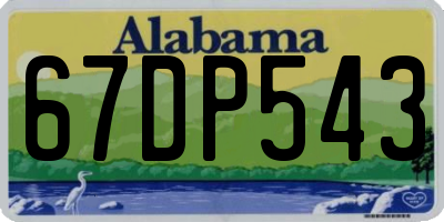 AL license plate 67DP543