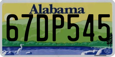 AL license plate 67DP545