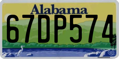 AL license plate 67DP574