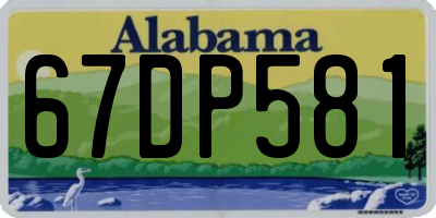 AL license plate 67DP581