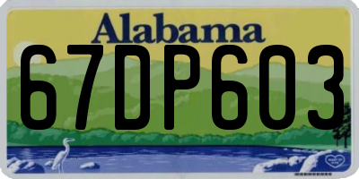 AL license plate 67DP603