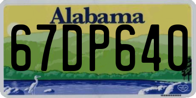 AL license plate 67DP640