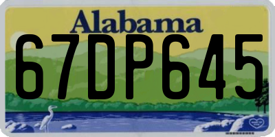 AL license plate 67DP645