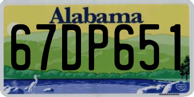 AL license plate 67DP651