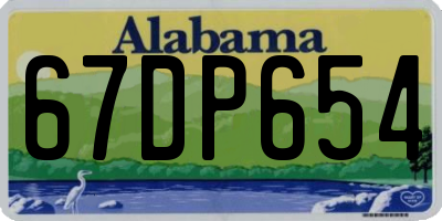 AL license plate 67DP654