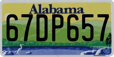 AL license plate 67DP657