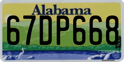 AL license plate 67DP668