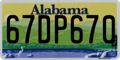 AL license plate 67DP670