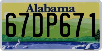 AL license plate 67DP671