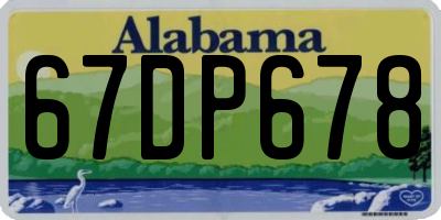 AL license plate 67DP678