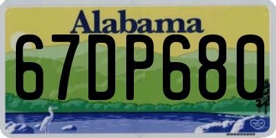 AL license plate 67DP680