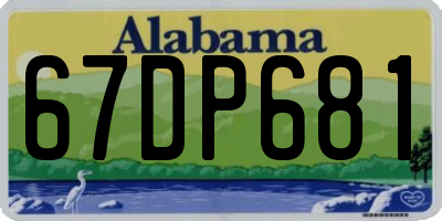 AL license plate 67DP681