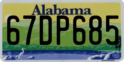 AL license plate 67DP685