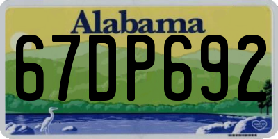 AL license plate 67DP692