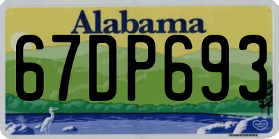 AL license plate 67DP693