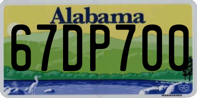 AL license plate 67DP700