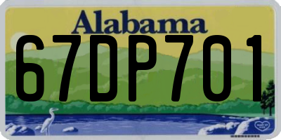 AL license plate 67DP701