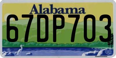 AL license plate 67DP703