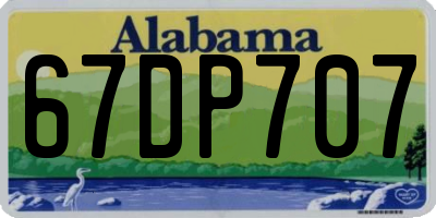 AL license plate 67DP707