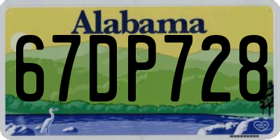 AL license plate 67DP728