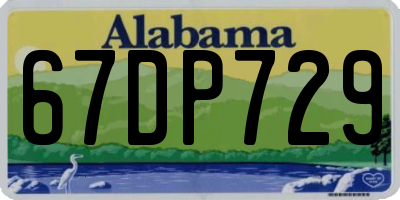 AL license plate 67DP729