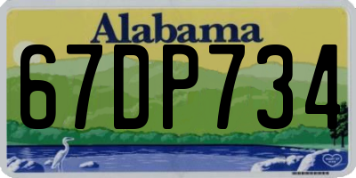 AL license plate 67DP734