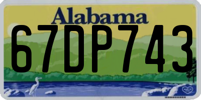 AL license plate 67DP743